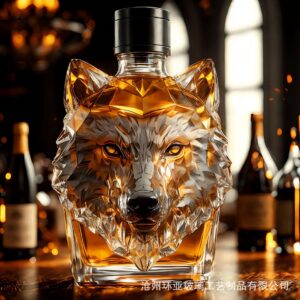 Creative Wolf Head Bottle Whisky Bottle High Borosilicate Glass Wolf Head Bottle Vodka Wine Set
